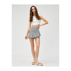 Koton Mini Skirt With Frills Patterned Cotton Blend