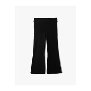 Koton Spanish Leg Leggings Trousers Slit Detailed Elastic Waist Ribbed