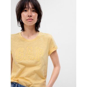 Žluté dámské bavlněné tričko s logem GAP