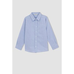 DEFACTO Chlapecká košile s pravidelným střihem, polokošilovým límcem a dlouhým rukávem Oxford