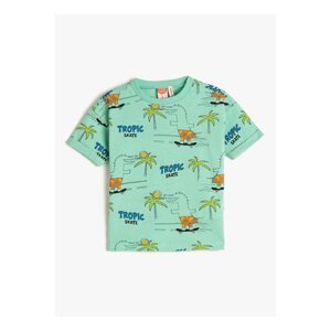 Koton Printed Baby Green T-shirt 3smb10171tk