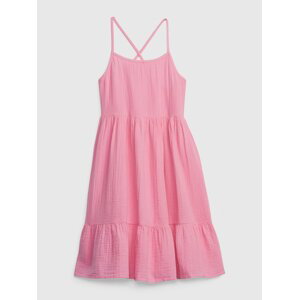 Růžové holčičí letní šaty s volánem GAP