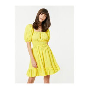 Koton Mini Dress with Balloon Sleeves Gippe Cotton