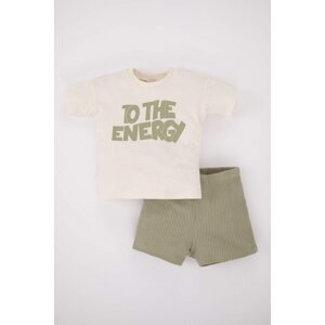 DEFACTO Sada dvou kusů: chlapecké tričko s krátkým rukávem a šortky s potiskem