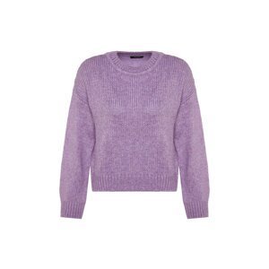 Trendyol Lilac Wide Fit Měkký texturovaný základní pletený svetr