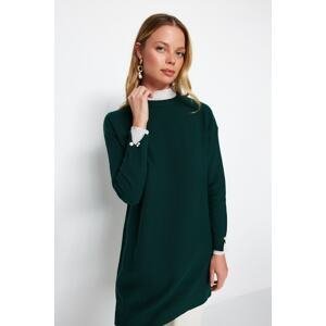 Trendyol Dark Green Sleeves Pearl Detailed Knitwear Sweater