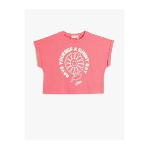Koton Crop T-Shirt Oversized Short Sleeve Crew Neck Cotton