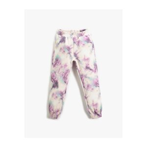 Koton Jogger Sweatpants Tie-Dye Patterned Scuba Fabric Pockets Elastic Waist.