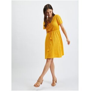 Žluté dámské vzorované šaty ORSAY