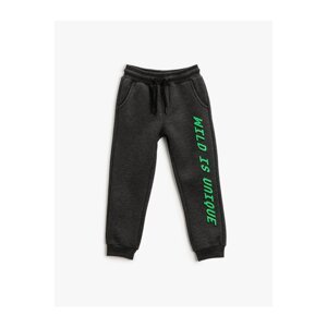Koton Jogger Sweatpants with Printed Pockets and Tie Waist