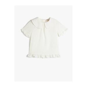 Koton Ruffle Detailed Short Sleeve Baby Collar blouse