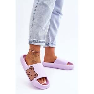 Dámské lehké pěnové pantofle Bear Motiv fialove Parisso