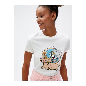 Koton Tom a Jerry potištěné tričko s licencí, kulatý výstřih, krátký rukáv