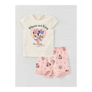 LC Waikiki Crew Neck Disney Printed Baby Girl Pajamas Set