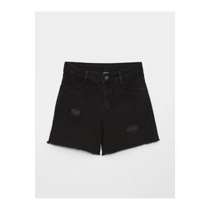 LC Waikiki Girls' Ripped Detailed Jean Shorts