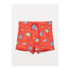 LC Waikiki Eco Boys' Boxer Swimwear with Elastic Waist Printed