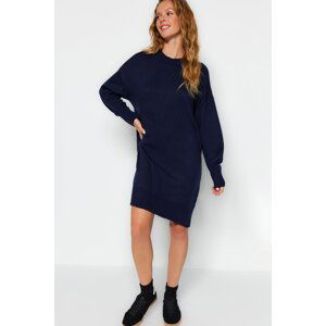 Trendyol Navy Blue Mini Knitwear Crewneck Dress