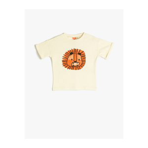 Koton T-Shirt Lion Printed Short Sleeve Crew Neck Cotton