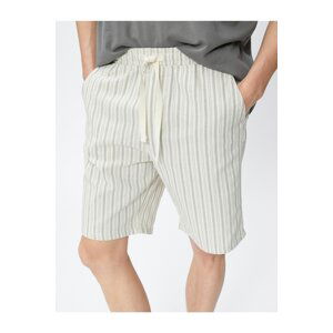 Koton Chino Shorts with Lace-Up Waist, Pocket Cotton Cotton