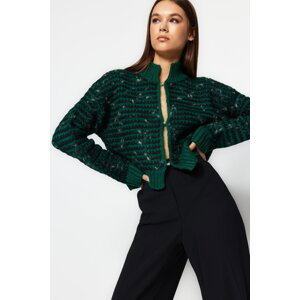 Trendyol zelený měkký texturovaný gradientní pletený svetr