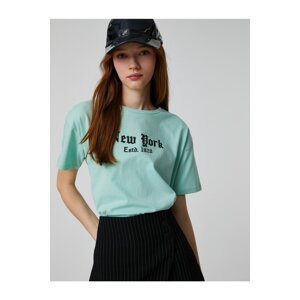 Koton Short Sleeve T-Shirt New York City Printed Crewneck
