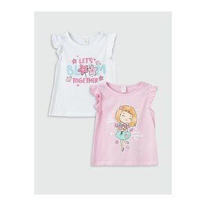 LC Waikiki Crew Neck Printed Singlet for Baby Girl 2-pack