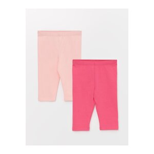 LC Waikiki Basic Elastic Waist Baby Girl 3/4 Length Leggings. Pack of 2.