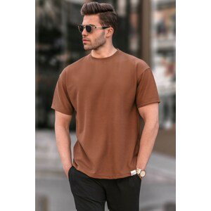 Madmext Brown Regular Fit Basic Men's T-Shirt 6099