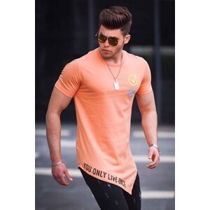 Madmext Asymmetrical Orange Men's T-Shirt 5665