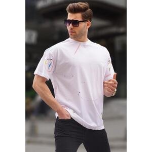 Madmext White Patterned Overfit Men's T-Shirt 6122
