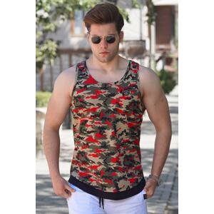 Madmext Red Camouflage Singlet 4617