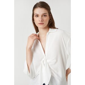 Koton Tie Detailed Blouse and Shirt Collar 3/4 Sleeve