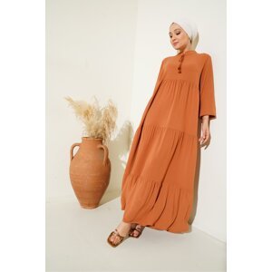 Bigdart 1627 Desert, Lace-up Hijab Dress - Green