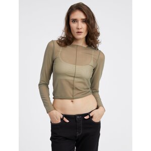 Khaki dámský top ONLY Lamy - Dámské