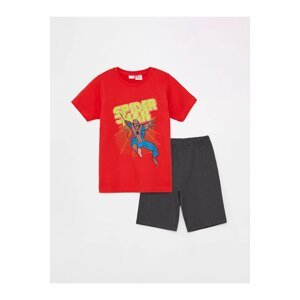 LC Waikiki Lcw Kids Crew Neck Spiderman Printed Short Sleeve Boys Children's Shorts Pajamas Set