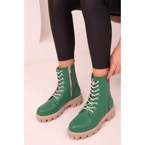 Dámské zelené boty a kotníkové boty Soho 17612