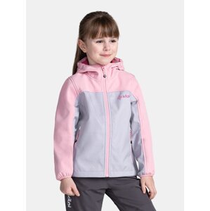 Šedo-růžová holčičí softshellová bunda Kilpi RAVIA-J