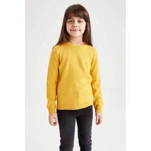 DEFACTO Dívčí svetr s kulatým výstřihem a běžným střihem