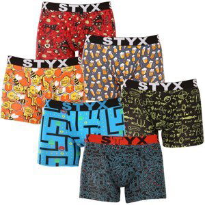 6PACK pánské boxerky Styx long art sportovní guma vícebarevné