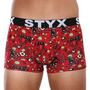 Červené pánské vzorované boxerky Styx Zombie
