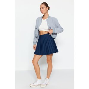 Trendyol Navy Blue Pleat Detailed Mini Length Woven Skirt