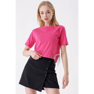 HAKKE Short Sleeve Blouse with Chains