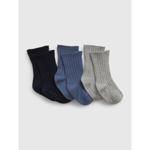 Sada tří párů dětských ponožek v černé, modré a šedé barvě GAP