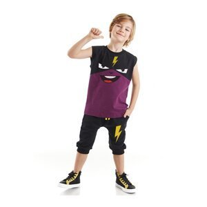 Denokids Lightning Mask Boys T-shirt Capri Shorts Set