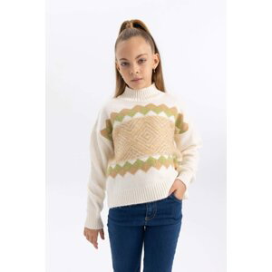 DEFACTO dívčí crop pulovr s polovičním rolákem