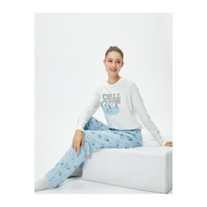 Koton Pajamas Set Snoopy Licensed Printed Long Sleeve Cotton