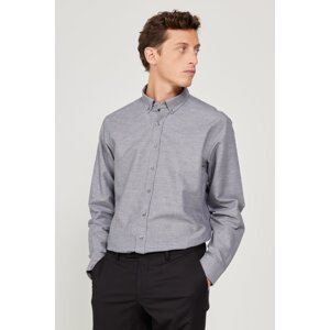 AC&Co / Altınyıldız Classics Men's Khaki Comfort Ft Relaxed Fit Cotton Linen Buttoned Collar Dobby Shirt