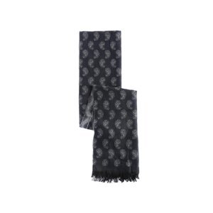 ALTINYILDIZ CLASSICS Men's Navy Blue - Gray Grey-black Patterned Knitted Scarf