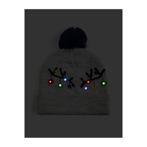 Koton Beanie Glowing In The Dark Pompom Detailed Patterned