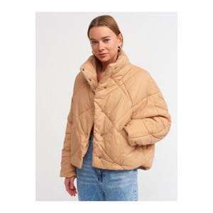 Dilvin 60324 Quilted Inflatable Coat-camel